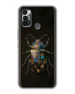 Чехол для TECNO Spark 7P с картинкой «LV — мраморный принт»