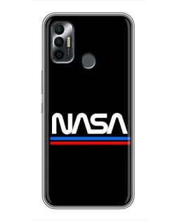 Чехол для TECNO Spark 7P с картинкой «NASA — классика Red Blue»