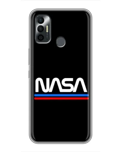 Чехол для TECNO Spark 7P с картинкой «NASA — классика Red Blue» Чехол для TECNO Spark 7P с картинкой «NASA — классика Red Blue»
