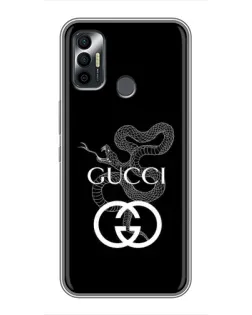 Чехол для TECNO Spark 7P с картинкой «Gucci — серебряная змея»