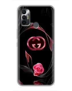 Чехол для TECNO Spark 7P с картинкой «Gucci — неоновая роза»