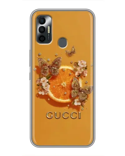 Чехол для TECNO Spark 7P с картинкой «Gucci — золотые бабочки» Чехол для TECNO Spark 7P с картинкой «Gucci — золотые бабочки»