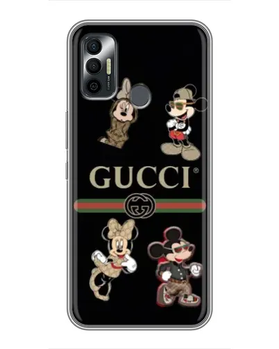 Чехол для TECNO Spark 7P с картинкой «Gucci — герои Disney и монограмма» Чехол для TECNO Spark 7P с картинкой «Gucci — герои Disney и монограмма»