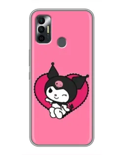 Чехол для TECNO Spark 7P с картинкой «Kuromi — любовь в сердце»