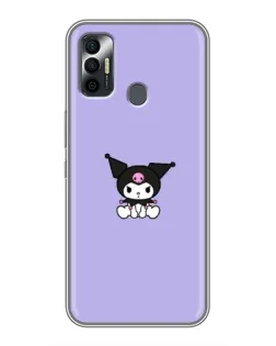 Чехол для TECNO Spark 7P с картинкой «Kuromi — фиолетовый минимализм»