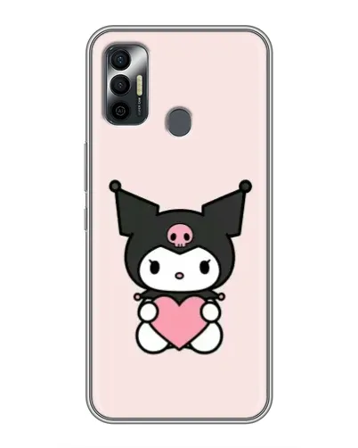 Чехол для TECNO Spark 7P с картинкой «Kuromi и сердце»