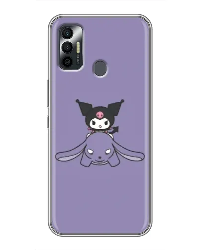 Чехол для TECNO Spark 7P с картинкой «Kuromi на лиловом фоне»
