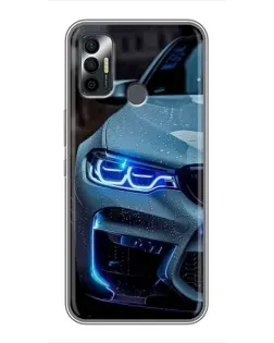 Чехол для TECNO Spark 7P с картинкой «Взгляд BMW с синими фарами» Чехол для TECNO Spark 7P с картинкой «Взгляд BMW с синими фарами»