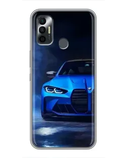 Чехол для TECNO Spark 7P с картинкой «Голубая BMW M4» Чехол для TECNO Spark 7P с картинкой «Голубая BMW M4»
