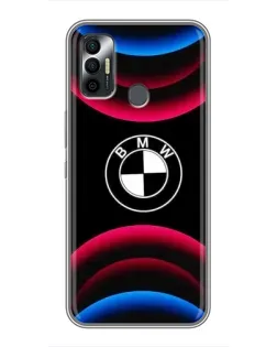 Чехол для TECNO Spark 7P с картинкой «Логотип BMW и неоновые дуги» Чехол для TECNO Spark 7P с картинкой «Логотип BMW и неоновые дуги»