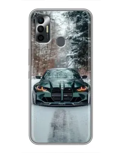 Чехол для TECNO Spark 7P с картинкой «BMW в зимнем лесу» Чехол для TECNO Spark 7P с картинкой «BMW в зимнем лесу»