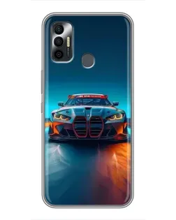 Чехол для TECNO Spark 7P с картинкой «BMW — огни неона» Чехол для TECNO Spark 7P с картинкой «BMW — огни неона»