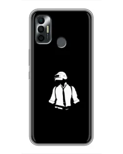 Чехол для TECNO Spark 7P с картинкой «PUBG — белый шлем» Чехол для TECNO Spark 7P с картинкой «PUBG — белый шлем»