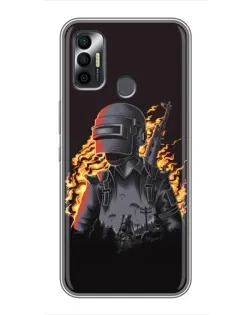 Чехол для TECNO Spark 7P с картинкой «PUBG — огненный силуэт» Чехол для TECNO Spark 7P с картинкой «PUBG — огненный силуэт»