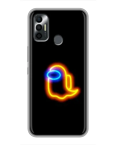 Чехол для TECNO Spark 7P с картинкой «Among Us неоновое сияние»