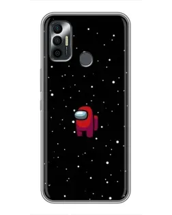 Чехол для TECNO Spark 7P с картинкой «Красный Among Us»