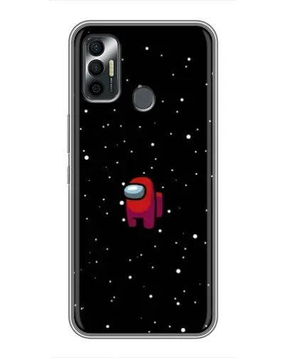 Чехол для TECNO Spark 7P с картинкой «Красный Among Us»