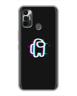 Чехол для TECNO Spark 7P с картинкой «Among Us неон»