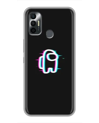 Чехол для TECNO Spark 7P с картинкой «Among Us неон»