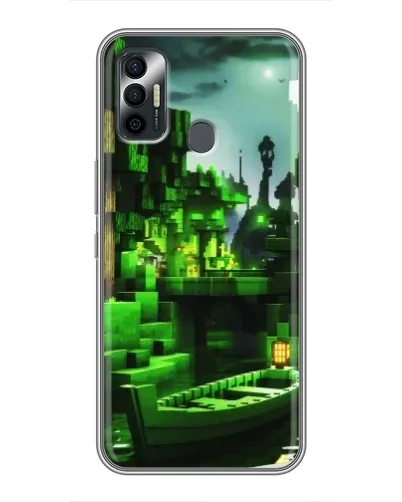 Чехол для TECNO Spark 7P с картинкой «Minecraft лесной пейзаж»