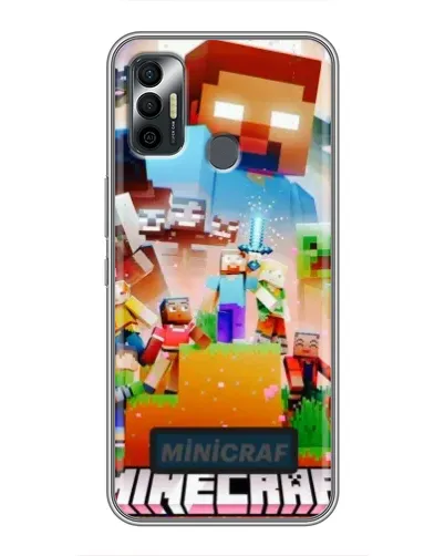 Чехол для TECNO Spark 7P с картинкой «Minecraft герои игры»