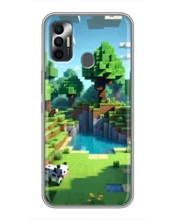 Чехол для TECNO Spark 7P с картинкой «Minecraft летний день»
