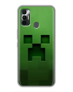 Чехол для TECNO Spark 7P с картинкой «Крипер микро-дизайн»