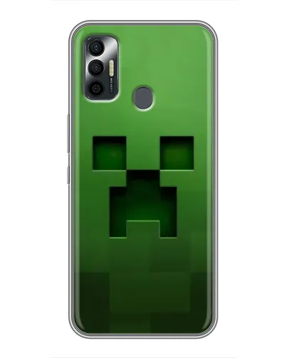 Чехол для TECNO Spark 7P с картинкой «Крипер микро-дизайн»