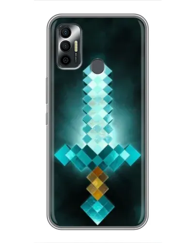 Чехол для TECNO Spark 7P с картинкой «Алмазный меч неон»