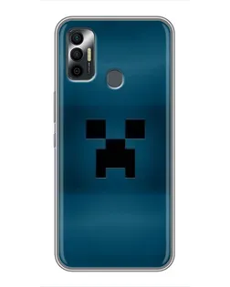 Чехол для TECNO Spark 7P с картинкой «Крипер текстура»