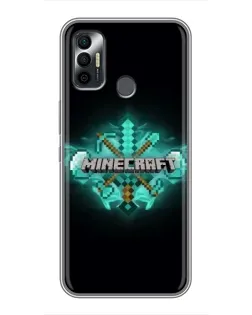 Чехол для TECNO Spark 7P с картинкой «Minecraft Diamond лого»