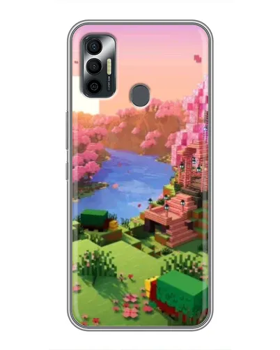 Чехол для TECNO Spark 7P с картинкой «Розовое дерево Minecraft»