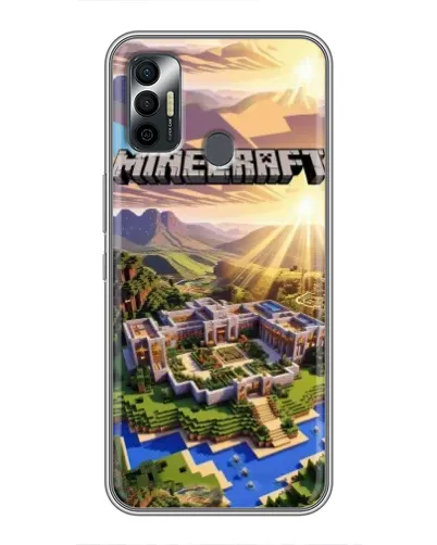 Чехол для TECNO Spark 7P с картинкой «Minecraft панорама»