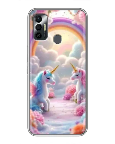 Чехол для TECNO Spark 7P с картинкой «Радуга и единороги» Чехол для TECNO Spark 7P с картинкой «Радуга и единороги»