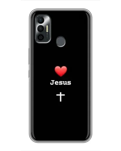 Чехол для TECNO Spark 7P с картинкой «Сердце - Jesus»