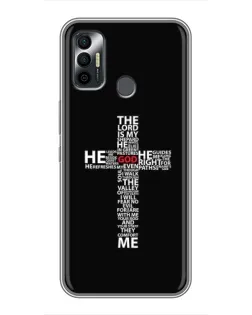Чехол для TECNO Spark 7P с картинкой «Текстовый крест»