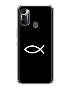 Чехол для TECNO Spark 7P с картинкой «Символ рыбы Jesus»