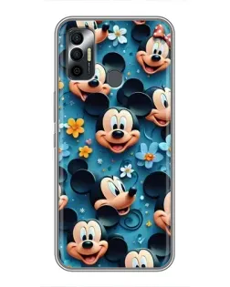 Чехол для TECNO Spark 7P с картинкой «Паттерн Микки и Минни»