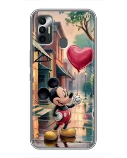 Чехол для TECNO Spark 7P с картинкой «Микки и шарик-сердце»