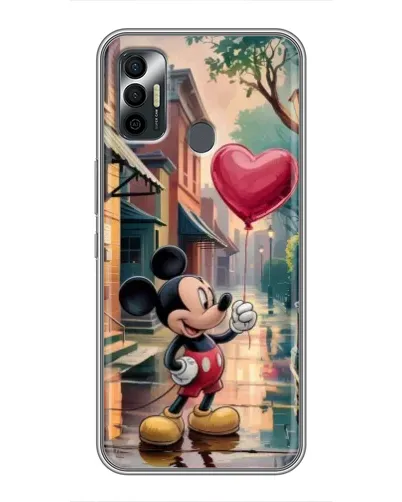 Чехол для TECNO Spark 7P с картинкой «Микки и шарик-сердце»