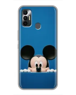 Чехол для TECNO Spark 7P с картинкой «Микки выглядывает»