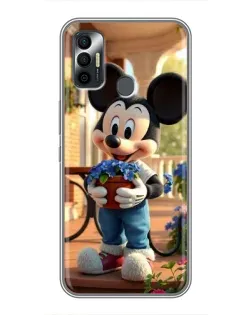 Чехол для TECNO Spark 7P с картинкой «Микки садовод»