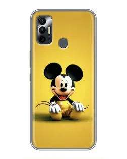 Чехол для TECNO Spark 7P с картинкой «Микки на желтом»