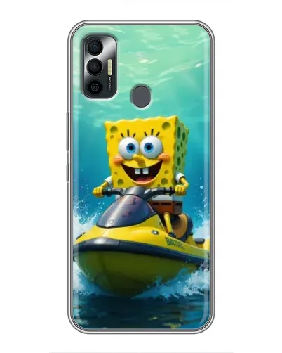 Чехол для TECNO Spark 7P с картинкой «Спанч Боб на гидроцикле» Чехол для TECNO Spark 7P с картинкой «Спанч Боб на гидроцикле»