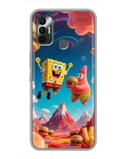 Чехол для TECNO Spark 7P с картинкой «Космический фастфуд»