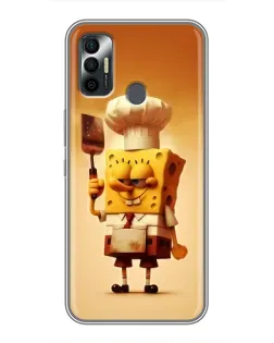 Чехол для TECNO Spark 7P с картинкой «Губка Боб повар»