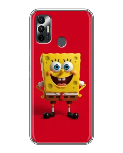 Чехол для TECNO Spark 7P с картинкой «Спанч Боб на красном» Чехол для TECNO Spark 7P с картинкой «Спанч Боб на красном»