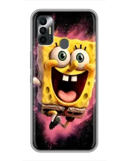 Чехол для TECNO Spark 7P с картинкой «Взрывной Спанч Боб»