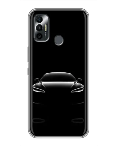Чехол для TECNO Spark 7P с картинкой «Силуэт Tesla Night»