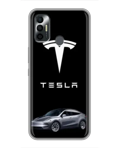 Чехол для TECNO Spark 7P с картинкой «Tesla Model Y»